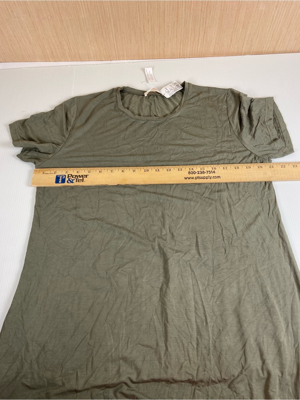 FLANGEMAJOR Olive Green Short Sleeve T-Shirt Dress XL NWT - Picture 6 of 7